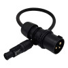 CEE 16A Black Plug to PowerCon True1-S Connector Converter