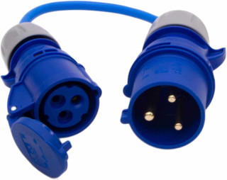 32A Plug to 16A Blue CEE Coupler Cable 230 Volts