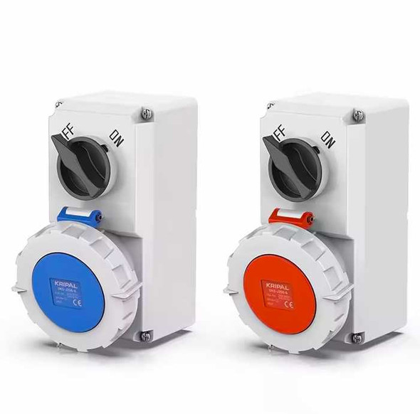 Locking Switched IP67 CEE Wall Mounted Power Socket