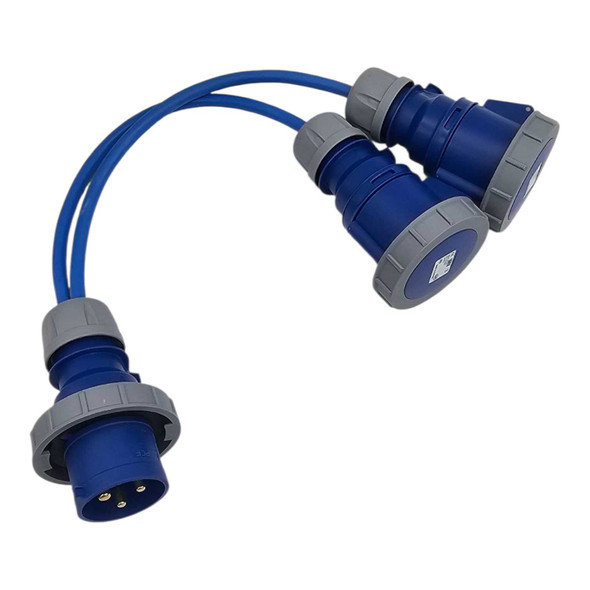 HDIUK 32A IP67 Plug to 2 × IP67 32A Sockets