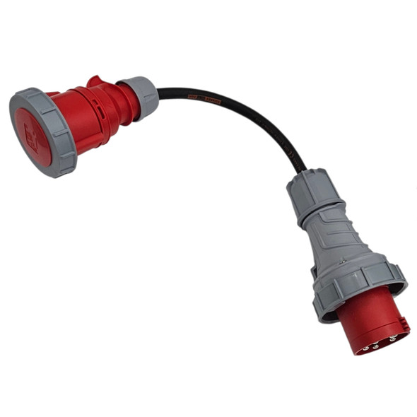 63A 3-Phase Plug to 32A CEE 5-Pin Coupler Converter Auxiliary Cable