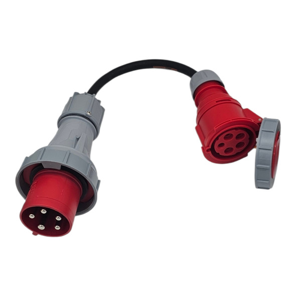 63A 3-Phase Plug to 32A CEE 5-Pin Coupler Converter Auxiliary Cable