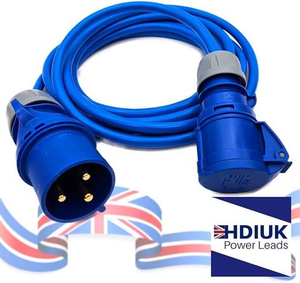 32A Plug to 16A Blue CEE Coupler Cable 230 Volts 32A Plug to 16A Blue CEE Coupler Cable 230 Volts