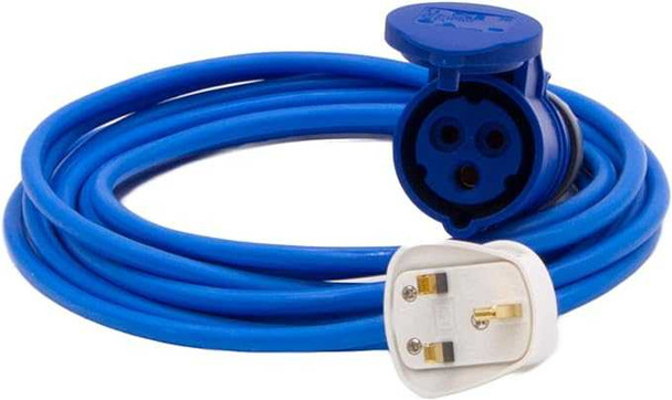 UK Plug to 16 Amp Blue Commando 230v Coupler