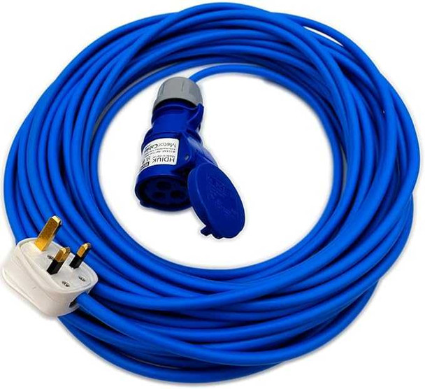UK Plug to 16 Amp Blue Commando 230v Coupler