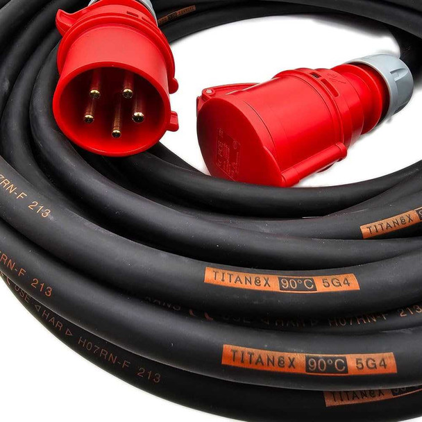 Three-Phase 16 Amp Extension Lead Featuring Titanex