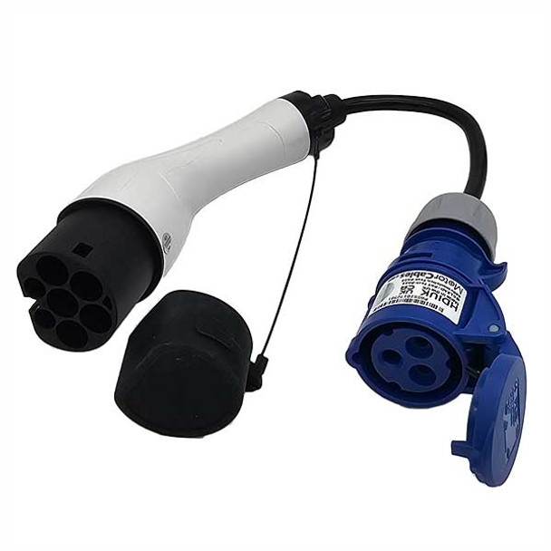 EV Type 2 to CEE 230 Volt 16A Socket Power Supply Converter (white)