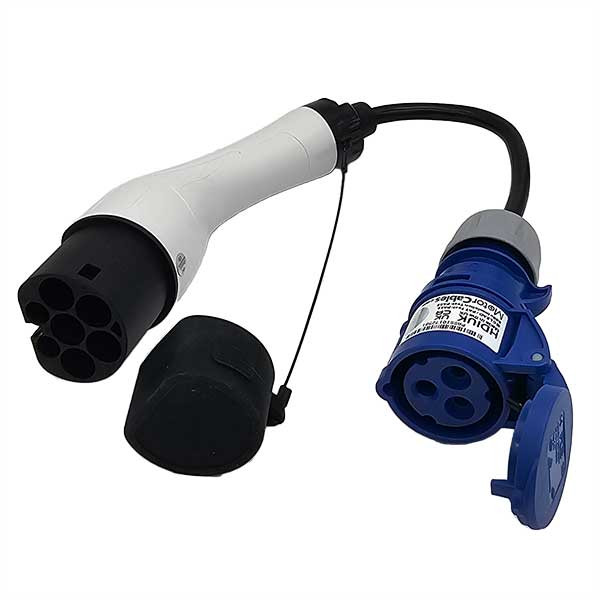 EV Type 2 to CEE 230 Volt 16A Socket Power Supply Converter (white)