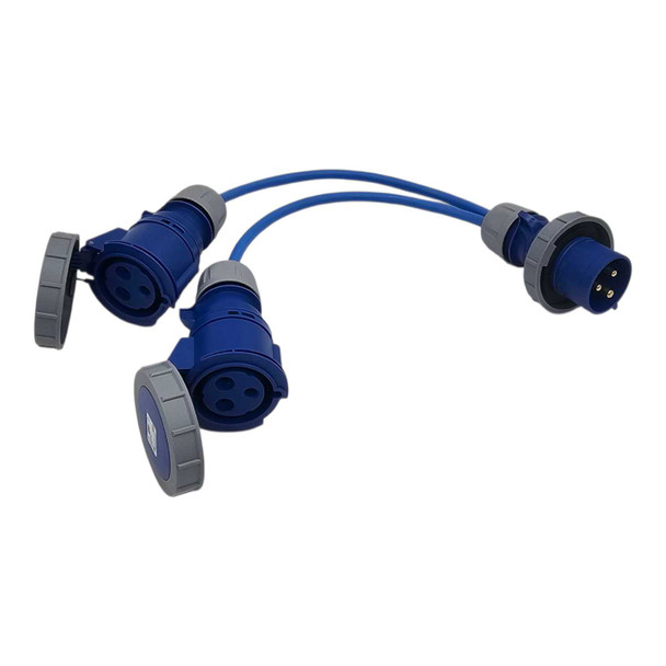 HDIUK 32A IP67 Plug to 2 × IP67 32A Sockets