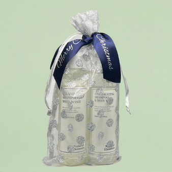 Christmas Body Wash Duo, Relaxing and Invigorating | Gift Organza Bag