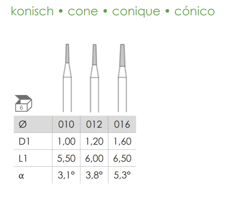 Busch Fig.33L CARBIDE 6Pieces