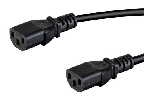 Power Cord, C20 to C13, 14AWG, 15A, 1ft, Black, PVC, ETL, Monoprice 42054