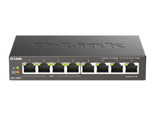 D-Link DGS-1008P  8-Port Gigabit Unmanaged Desktop Switch