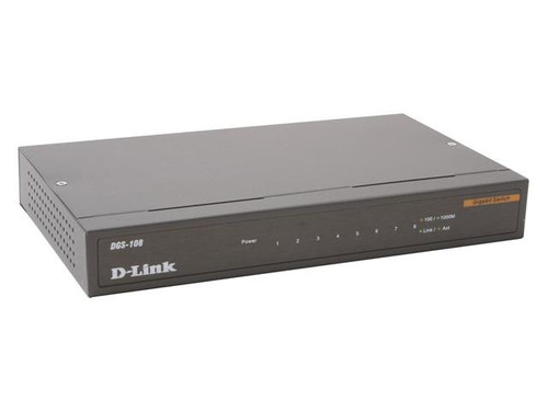 D-Link DGS-108 8 Port Unmanaged Gigabit Metal Desktop Switch