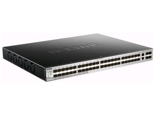 48 SFP ports, 2 10GBASE-T ports, and 4 10G SFP+ ports L3 Stackable Managed Switch