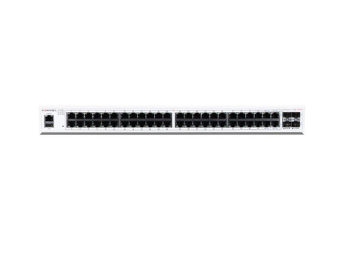 FortiSwitch-148F-FPOE-GRAMP Layer 2 FortiGate switch controller compatible PoE+ switch with 48x 1G RJ45 with PoE+ and 4x 10G/1G SFP+/SFP ports and 1x