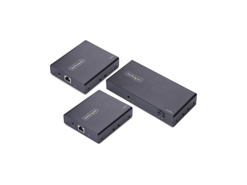 2-Port HDMI Extender and Splitter Over CAT6, 4K 60Hz, Up to 230ft (70m), 1x2 HDMI over Ethernet Distribution Kit with IR and Power Over Cable