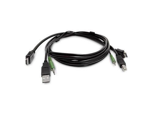 10ft (3m) HDMI KVM Cable, USB 2.0, 3.5mm Audio, Universally Compatible Combo Cable for KVM Switches