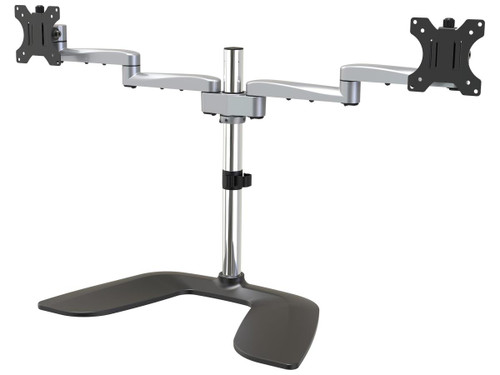 DUAL MONITOR STAND - DUAL ARTICULATING MONITOR ARMS - HEIGHT ADJUSTABLE - FOR VESA MOUNT MONITORS UP TO 32IN (17.6LB/8KG) - STEEL/ALUMINUM, HORIZONTAL