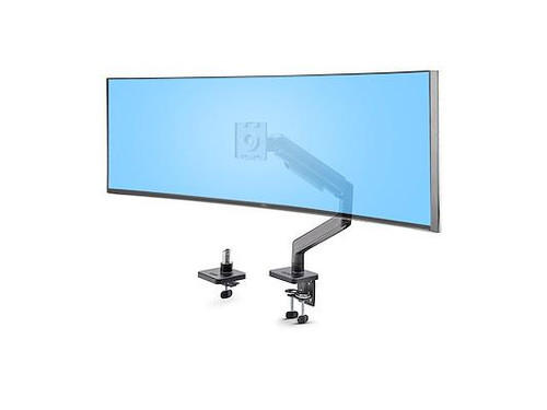 Monitor Desk Mount for up to 49in 32:9 Ultrawide Curved Screens, Mechanical Spring Arm, C-Clamp/Grommet, Tool-Less Adjustment, Max 44lb/20kg