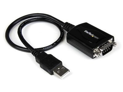 1 ft USB to RS232 Serial DB9 Adapter Cable with COM Retention - TAA