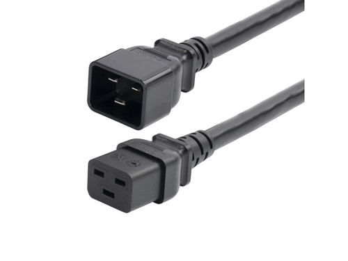 2ft (60cm) Heavy Duty Extension Cord, IEC 60320 C19 to C20 Power Extension Cable, 20A 250V, 12AWG, Heavy Duty Extension Cord, UL Listed