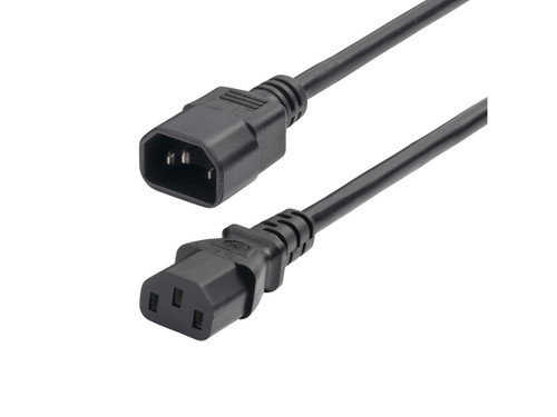 1ft (0.3m) Power Extension Cord, IEC 60320 C14 to C13 PDU Power Cord, 10A 250V, 18AWG, Power Supply Cable, UL Listed