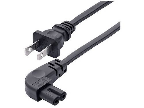 6FT (1.8M) LAPTOP POWER CORD, NEMA 1-15P TO RIGHT ANGLE C7, 7A 125V, 18AWG, LAPTOP CHARGER CABLE, REPLACEMENT POWER BRICK CORD, AC POWER CABLE, UL