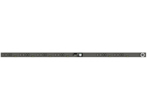 rPDU, Monitored Unit Level EC, 60A, 208V DELTA, 17.2kW, Vertical, (12) IEC C13, (12) IEC C19, 10ft power cord with 3P+E (IP44), Black Powder Coat.