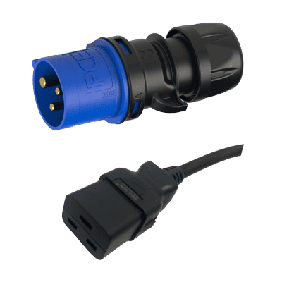 81057 - IEC 320P6 to C19 WS-Lock 1.5 Meters / 5 Feet 20A/250V 12/3 SJT Black - Locking Cord