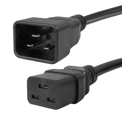 S4781AMTS - IEC320 C20 Male Plug to C19 Connector 2.5 Meters / 8 Feet 16A/250V 14/3 SJT Black - Power Cord