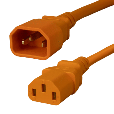 89452MTS - IEC320 C14 Plug to C13 Connector 0.9 Meters / 3 Feet 13A/250V 16/3 SJT Orange - Power Cord