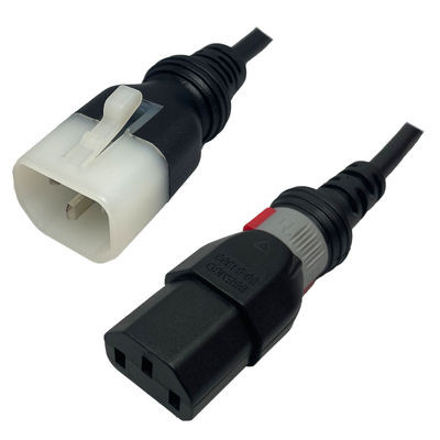 2078AVS - IEC320 C14 Plug to C13 Connector VS-Lock 2.5 Meters / 8 Feet 10A/250V 18/3 SVT Black - Locking Power Cord