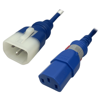 8229AVS - IEC320 C14 Plug to C13 Connector VS-Lock 2.5 Meters / 8 Feet 10A/250V 18/3 SVT Blue - Locking Power Cord