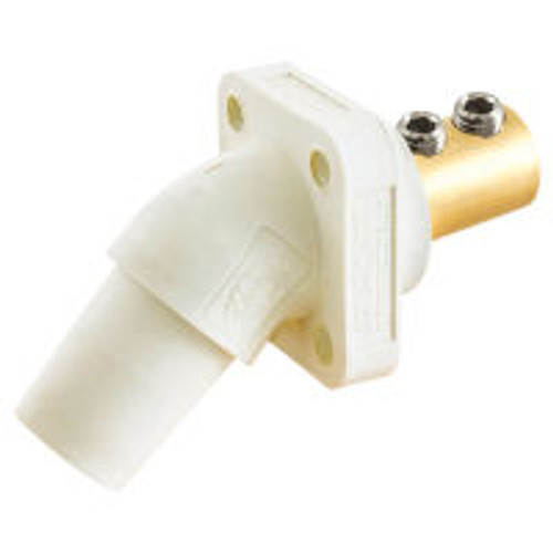 Hubbell HBLFRAW White Angled Receptacle 400a 4-4/0 Double Set Screw Through Hole Mounting