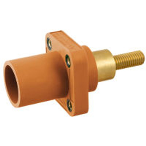 Hubbell HBLMRSCEO Singlepole 300/400A Orange Male Extended Studded Inlet