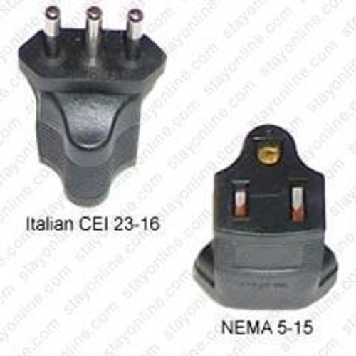 Italy CEI2350 Male Plug to NEMA 5-15 Connector - Block Plug Adapter 