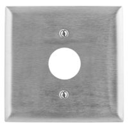 Hubbell SS747 Wall Plate AC 2 Gang Twist Lock 15 Amp Stainless Steel