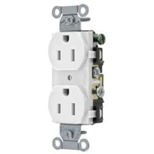 Hubbell CR15WHI 5-15R Duplex White Receptacle 15A/125V