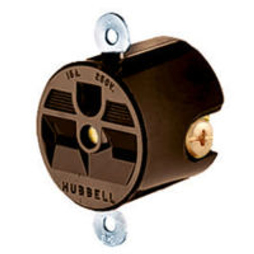 Hubbell HBL5658 Panel Mount Single Receptacle 15A/250V NEMA 6-15R Brown - Single Pack