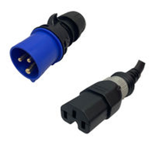 IEC60309 320P6 to C15 Female Connector S-Lock 0.9 Meters / 3 Feet 15A/250V 14/3 SJT Black - Locking Power Cord