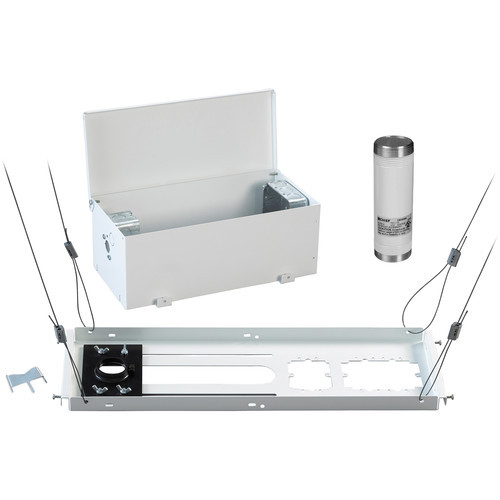 Chief CMS440 Suspended Ceiling Kit with CMS006W Fixed Extension Column & CMA470 Above-Tile Storage Accessory (White)