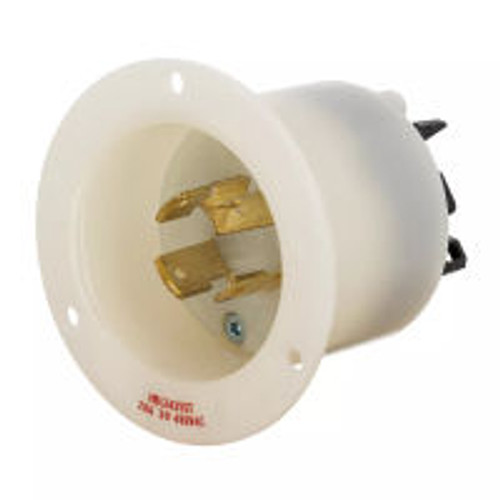 Hubbell Edge HBL2435ST AC Flanged Inlet NEMA L16-20 Male White