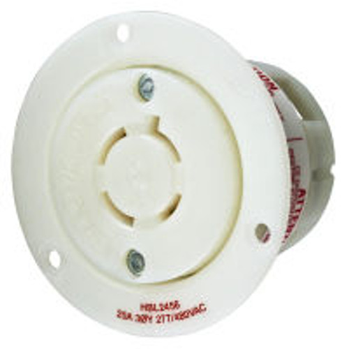 Hubbell HBL2456 AC Flanged Outlet NEMA L19-20 Female White