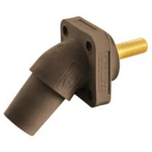 Hubbell HBLFRASBN Single Pole 300/400A Brown Studded Angled Receptacle