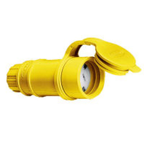 Hubbell HBL15W47A AC Connector NEMA 5-15 Female Yellow Watertight