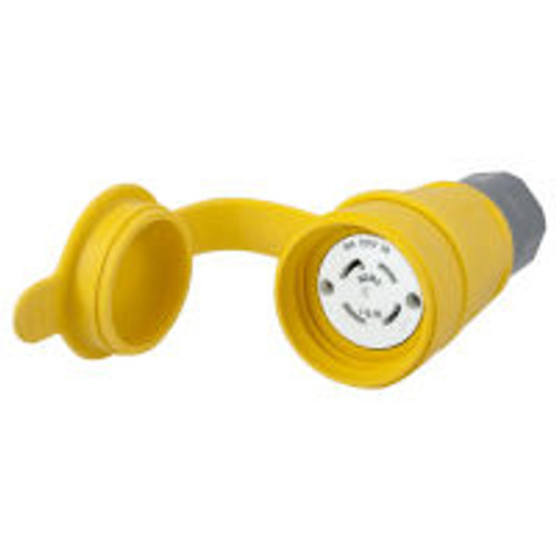 Hubbell HBL29W75 AC Connector NEMA L15-30 Female Yellow Watertight