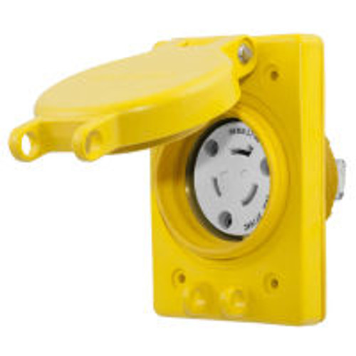 Hubbell HBL67W49 AC Receptacle NEMA L7-20 Female Yellow Watertight
