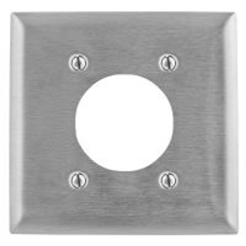 Hubbell SS703 Wall Plate AC 2 Gang Straight Blade 30/50A 3 Wire 4 Mount Screws