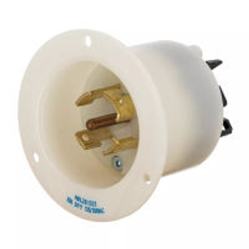 Hubbell Edge HBL2815ST AC Flanged Inlet NEMA L21-30 Male White